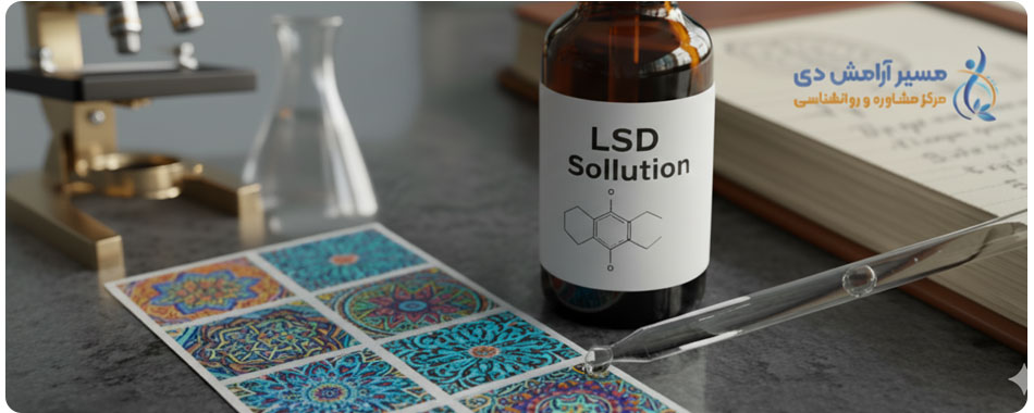 سایکدلیکها و درمان افسردگی مقاوم: انقلابی در روانپزشکی نوین با Psilocybin 4 تصویری از LSD و تجهیزات آزمایشگاهی مرتبط با سایکدلیکها و درمان.