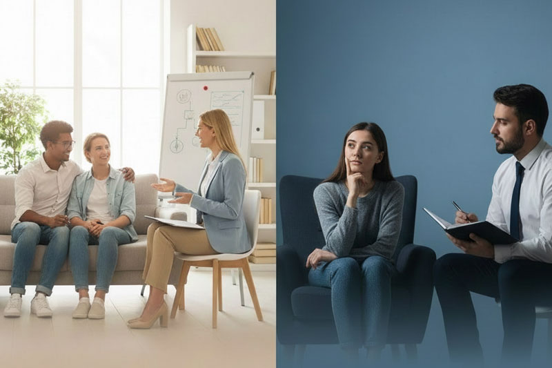 تفاوت مشاوره با روانشناسی و راهنمای انتخاب متخصص در مرکز مسیر آرامش دی